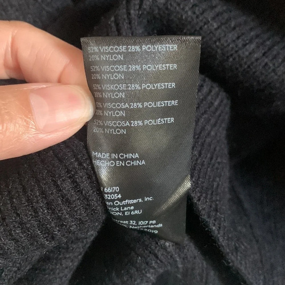 NWT Free People Saffron Long Sleeve goth Sweater Black Size Small - Picture 7 of 7